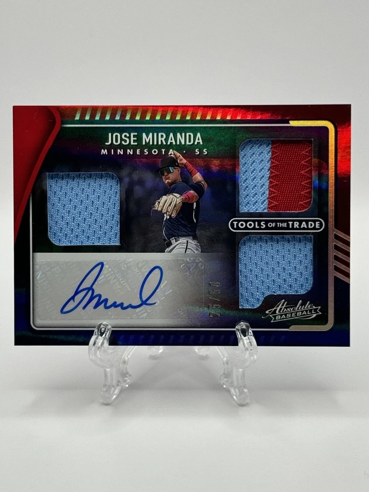 2022 Absolute Baseball Jose Miranda Tools Of The Trade Red Patch Auto #’d/50 - Image 1 of 4