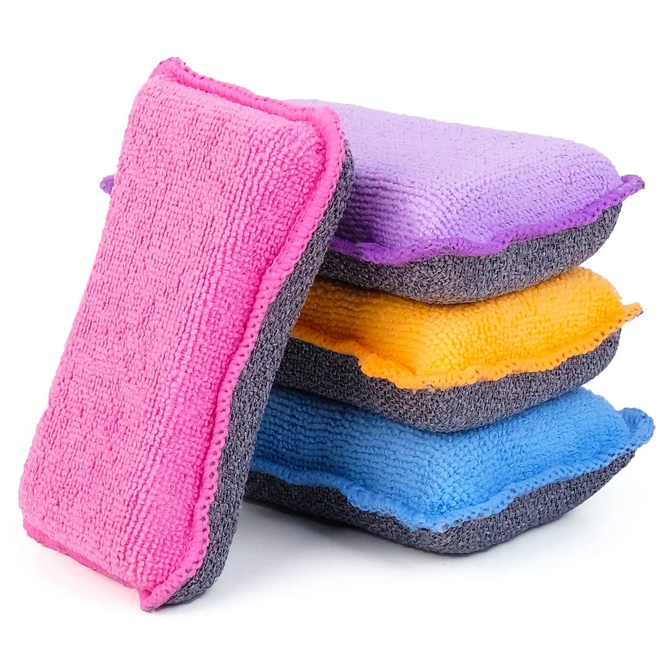 Upstar Microfiber Scrubber Sponge - Non-scratch Kitchen Scrubbies Dishwashing