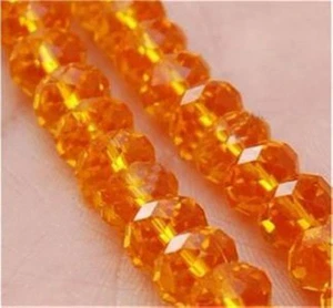 350pcs Orange  Crystal Gemstone Loose Beads 6x8mm - Picture 1 of 1