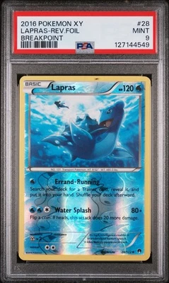 2016 Pokemon Xy Breakpoint Lapras Reverse Holo NEW CERT PSA 9 LOW POP 9 GRAIL - Image 1 of 3
