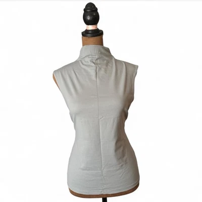 Top de nailon vintage con cuello falso gris talla grande hecho en EE. UU. Foto 1 de 4