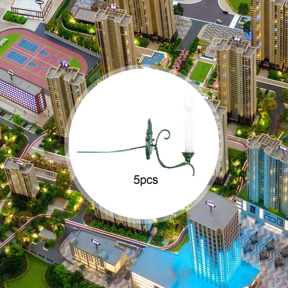 5 Pieces 1:87 Scale Wall Lamp Landscape Layout Accessories LED Wall Sconces - Image 1 of 1