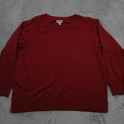 Suéter para mujer Lucky Brand XL rojo cuello en V suéter preppy informal Foto 1 de 4