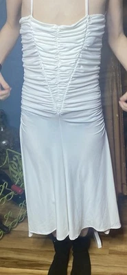 Vestido feminino branco apressado mais longo tamanho pequeno ocasião especial casamento namorados - Imagem 1 de 4