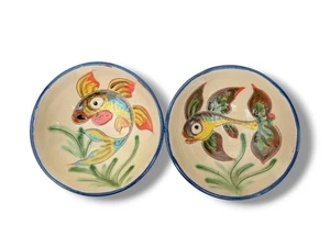 2 Cuencos de Colección Puigdemont Peces Estudio Español Arte Cerámica MCM Retro Pintado - Imagen 1 de 24