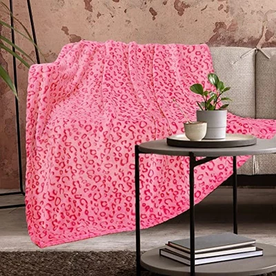  Manta Rosa para Mujer - Talla Doble 60" x 80" (150 x 200 cm) Estampado Leopardo-1 Foto 1 de 4