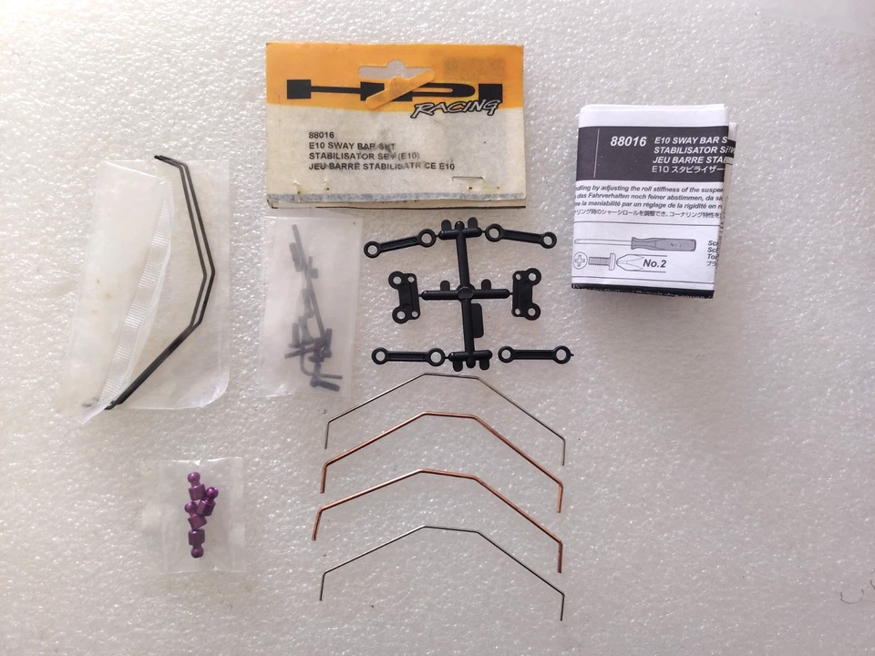 HPI 88016 E10 Sway Bar Set Complete Vintage NEW E-10 - Photo 1/1