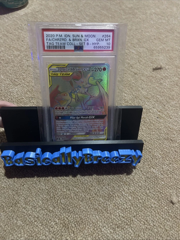 2020 P.M. IND. Sun & Moon FA/Charizard & Braxien. GX Tag Team Gem Mint 10 - Image 1 of 4