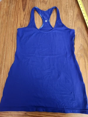 Lululemon Tank Top Racerback Royal Purple Contrast Stitch Medium 8 Athleisure - Image 1 of 4