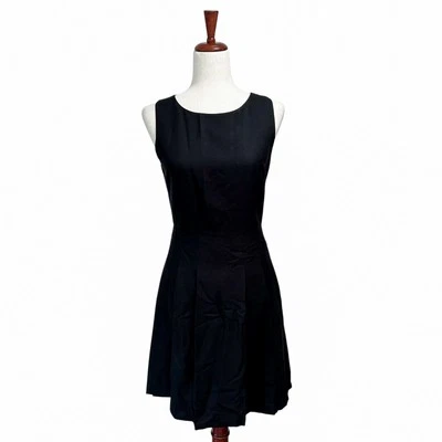 J McLaughlin Dress Size 0 Women's Black Boatneck Classy Silk Sleeveless Midi - Image 1 of 4