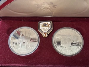 1983-1984 S Proof US Mint Los Angeles Olympics Silver Dollar 2-Coin Set - Picture 1 of 11