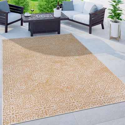 Rugshop Outdoor Carpet Modern Flowers Weather Resistant Reversible Outdoorrugs - Image 1 of 2