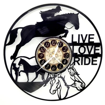 Horse Back Riding | Vinyl Record Clock | Wall Art | Unique Gift | FREE SHIPPING - Image 1 of 3
