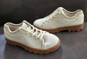 Skechers Street Roadies Chunky Sneakers Retro Y2K Style Canvas Beige Women's 8 - Picture 1 of 8