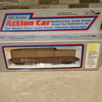 Coche de acción de colección HO IHC ATSF 166592 marrón góndola sonido coche con caja de carga Foto 1 de 4