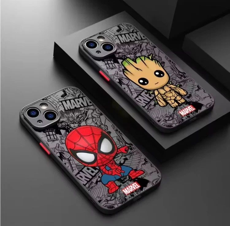 Cartoon Marvel Groot Spiderman Shockproof Armor Phone Case For iPhone 6/7/8/X/11 - Image 1 of 4