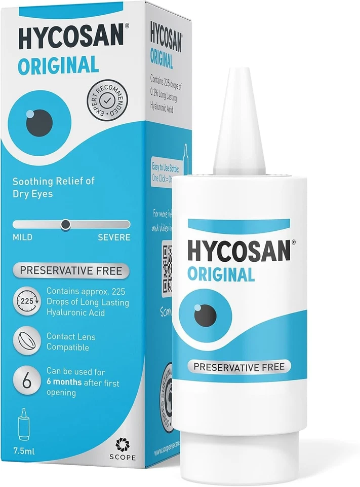 Hycosan Original Preservative Free Eyedrops for Mild to Moderate Dry Eyes