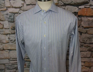 Camisa para hombre BROOKS BROTHERS Regent Supima algodón azul a rayas 16 36 - Imagen 1 de 12