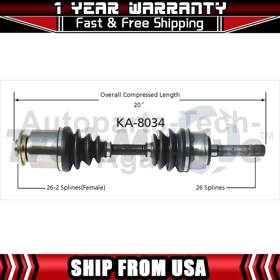 Eje delantero conductor CV eje articulado se adapta a 2000 2001 1995 1996 1997 1998 Kia Sportage Foto 1 de 1