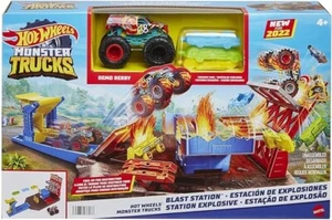 Hot Wheels Monster Trucks Blast Station DEMO DERBY Playset Mattel New for 2022 - Picture 1 of 6