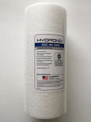 HYDRONIX 5 MICRON BIG BLUE 10"x4.5" SEDIMENT FILTER NSF CERTIFIED - 2 FILTERS - Image 1 of 2