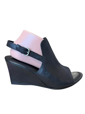 Born Bevi Wedge Heels Shoes Leather Slingback Buckle 11M - Image 1 of 4