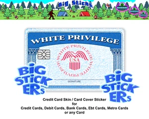 Official White Privileged Credit Card Skin Wrap, Card Sticker Decal Cover - Picture 1 of 25