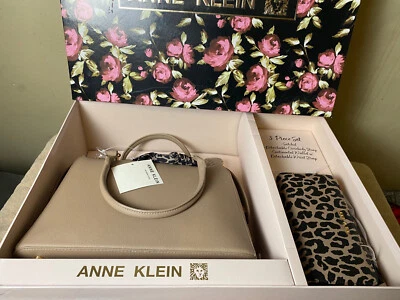 ANNE KLEIN 3 изделия большой подарочная коробка комплект W/сумка/бумажник/съемный ремень новый - Изображение 1 из 4