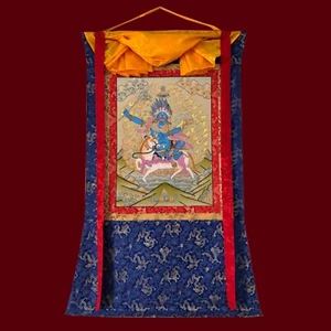 Pintura Palden Lhamo Thangka montada en brocado de seda para decoración - Imagen 1 de 12
