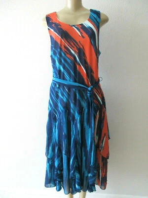 Vestido Robbie Bee Estampado Geométrico Sin Mangas Cinturón Midi Talla 16 NUEVO Foto 1 de 4