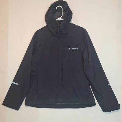 阿迪达斯Terrex户外全拉链夹克女式大号深蓝色HF3277 — 第 1/4 张图片