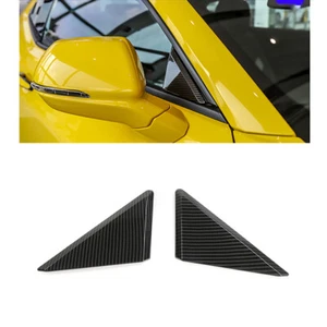 Car Front Window Triangle Cover Trim Frame For Chevrolet Camaro 17+ Carbon fiber - Picture 1 of 7