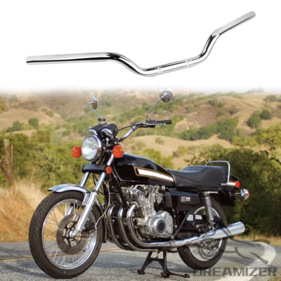 Chrome 7/8" 22mm Handlebars Tracker Drag Bars For Suzuki GS 750 650 550 1000 - Image 1 of 4