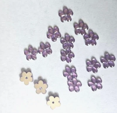 CraftbuddyUS 100 piezas x10 mm LILA coser flores acrílico estrás gemas hágalo usted mismo Foto 1 de 2