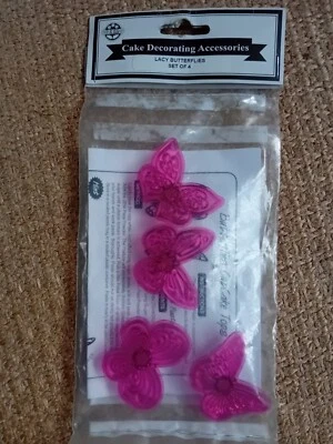 JEM Cake Decorating Accessories Lacy Butterflies Set Of 4 - Image 1 of 2