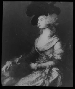 ANTIQUE Magic Lantern Slide PORTRAIT OF MRS SIDDONS C1910 THOMAS GAINSBOROUGH - Picture 1 of 2