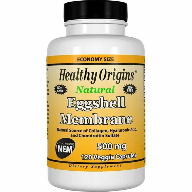 Healthy Origins Eggshell Membrane 500mg Dietary Supplement (Pack of 120 Vegetarian Capsules)