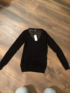 bebe black sweater Xs Lace Back  - Picture 1 of 4