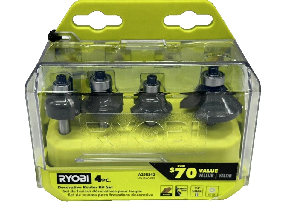 Ryobi A25RS42 Decorative Router Bit Set 4-piece