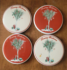 Tommy Bahama Coasters - 4 Pieces Christmas Holiday Palm Tree Ceramic Cork Bottom