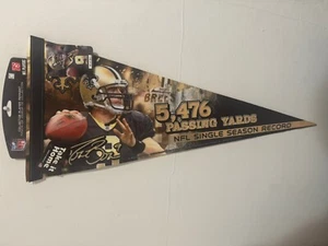 New Orleans Saints Drew Brees 5476 Passing Yards Single Season Pennant NFL 12x30 - Picture 1 of 4