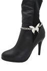 Women Silver Chain Boot Bracelet Anklet Shoe Butterfly Charm Jewelry Casual Day 
