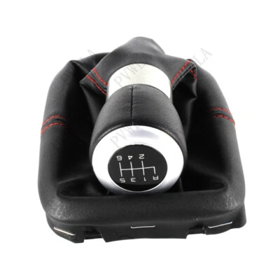 6 Manual Car Gear Stick Shift Knob Leather Boot For Seat Alhambra 2000-2010 Foto 1 de 4