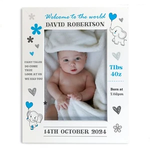 Personalised Baby Gift Photo Frame Birth Details Nursery Decor Baby Boy Gifts - Picture 1 of 108