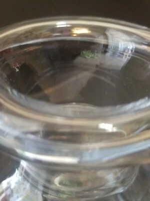 Florero retro moderno vintage años 60 ITALIA soplado a mano de vidrio transparente mediados de siglo   Foto 1 de 4