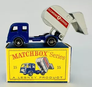 1963 Original Matchbox Lesney 15C REFUSE TRUCK BPW Type D Striker Box NOS BEAUTY - Picture 1 of 12