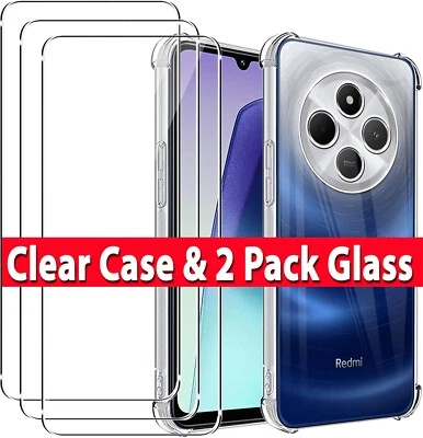 SBOX For Xiaomi Redmi 14C Case, Clear Shockproof Phone Cover + Screen Protector
