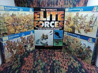 LOTTO NUOVO FANTERIA DELLA II G.M. : 4 BOX  1:72 ITALERI  + 1 LIBRO CON 400 FOTO - Immagine 1 di 4