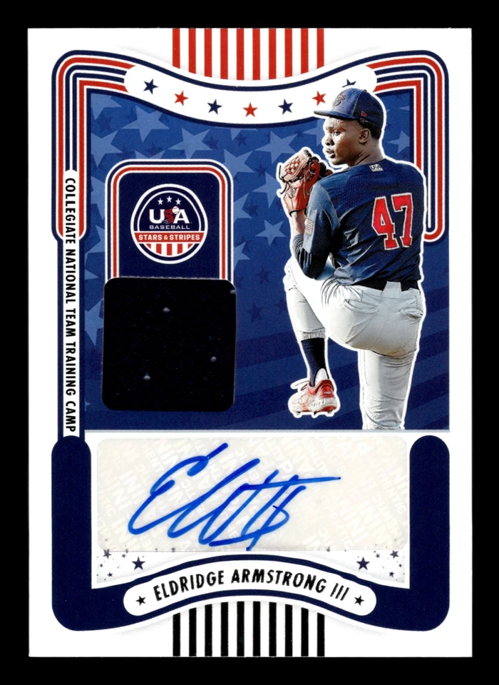 2024 Panini Stars & Stripes ELDRIDGE ARMSTRONG SIGNATURE MATERIAL AUTO SM-EA B - Image 1 of 2