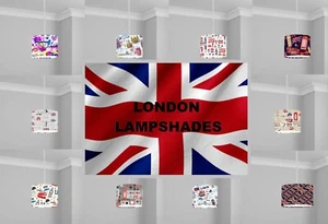 Pantalla de lámpara Londres Gran Bretaña Union Jack Reino Unido Inglaterra sombra Reina 20 cm x 18,5 cm - Imagen 1 de 11